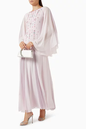 Embroidered Kaftan in Chiffon