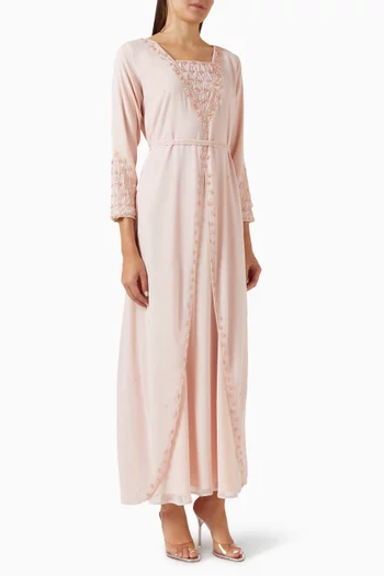 Embroidered Kaftan in Chiffon