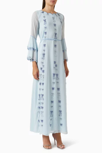 Embroidered Kaftan in Chiffon