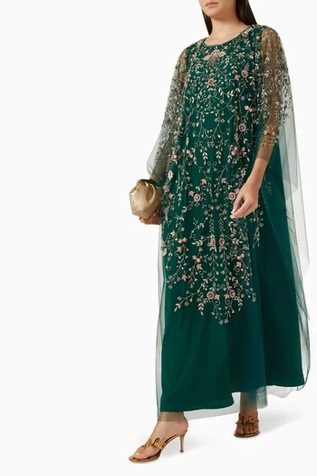 Embroidered Thoub in Tulle