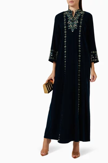 Embroidered Kaftan in Velvet