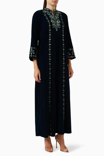 Embroidered Kaftan in Velvet