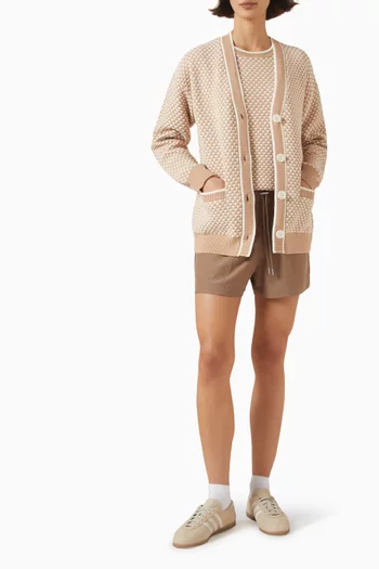 Tarran Stitch-knit Cardigan in Cotton