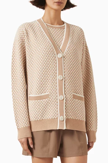 Tarran Stitch-knit Cardigan in Cotton