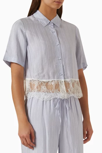 The Stripe Lace Shirt in Silk