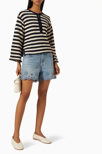 The Easy Captain Striped Sweater in Cotton