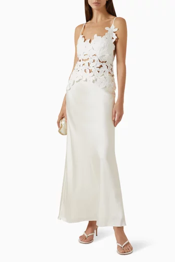 Tula Bias Maxi Skirt in Satin
