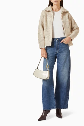 The Airy Lurex Zip Sweater