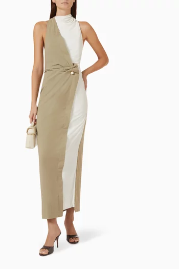 Rowyn Halterneck Dress in Cotton Blend