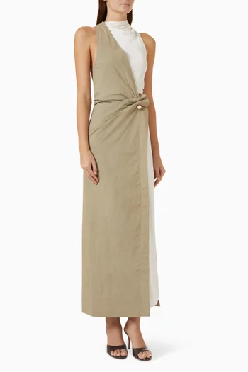 Rowyn Halterneck Dress in Cotton Blend