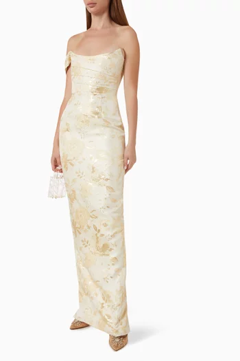 Jackson One-shoulder Gown in Jacquard