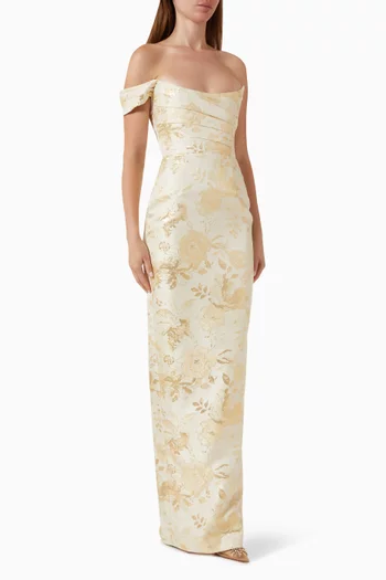 Jackson One-shoulder Gown in Jacquard