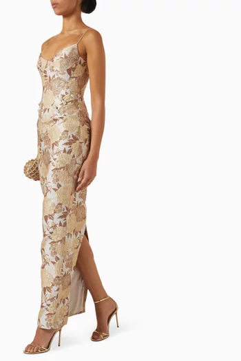 Veda Floral Brocade Maxi Dress