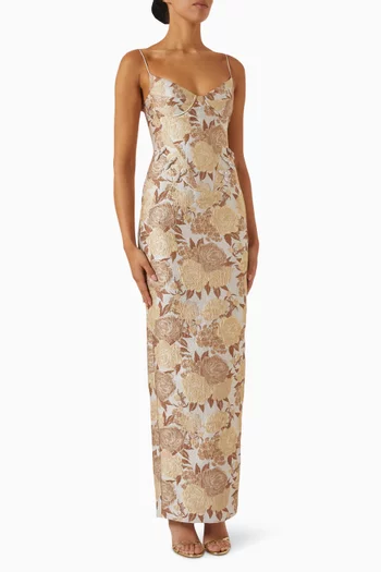 Veda Floral Brocade Maxi Dress