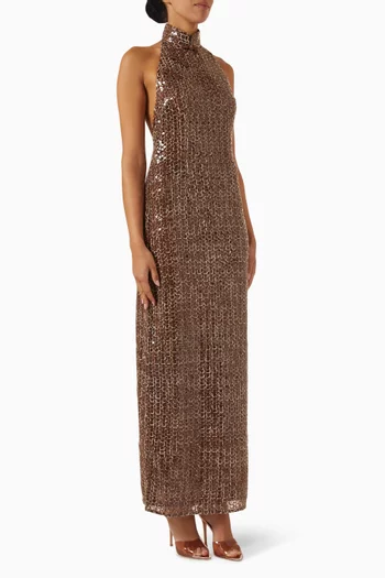 Gracie Sequin-embellished Maxi Dress