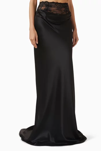 Lila Maxi Skirt in Satin