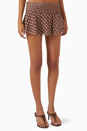 Polka-dot Mini Skirt in Chiffon