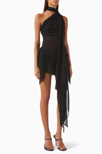 Cyrielle Sash Mini Dress in Chiffon