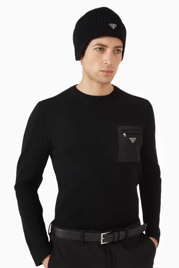 Logo Beanie in Wool