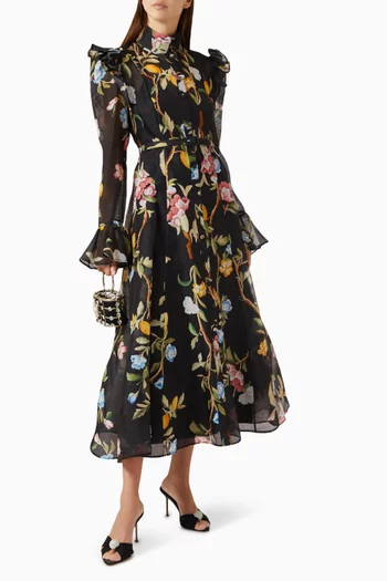 Katrina Butterfly Sleeve Midi Dress