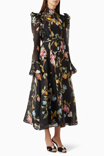 Katrina Butterfly Sleeve Midi Dress
