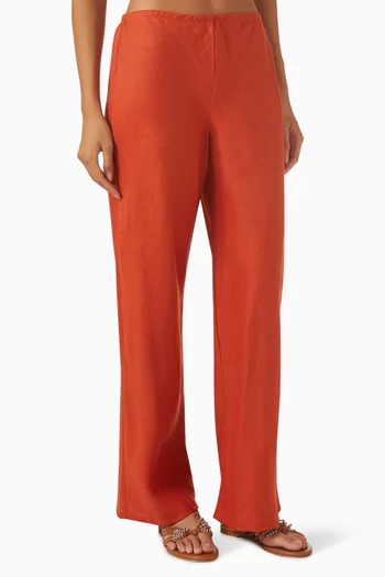 Gale Mid-rise Pants in Linen
