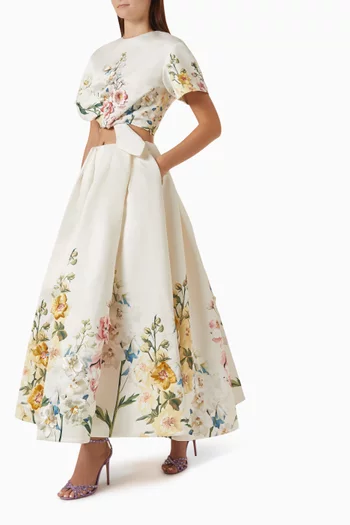 Victoria Embroidered Puff Maxi Skirt