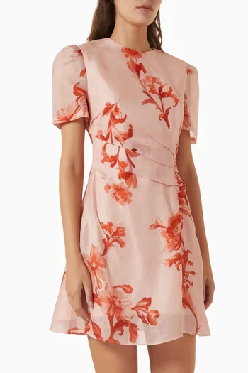 Elyse Mini Dress in Linen Blend