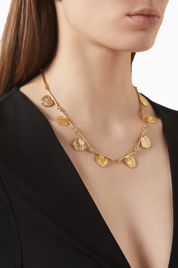 Coin Charm Necklace in 18kt Gold-plated Metal