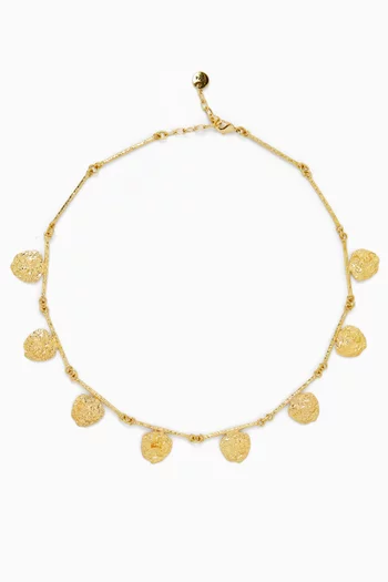 Coin Charm Necklace in 18kt Gold-plated Metal
