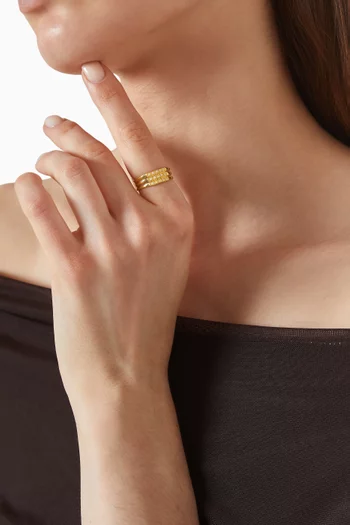 Triple Band Pinky Ring in 18kt Gold-plated Metal