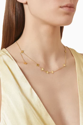 Starburst Chain Necklace in 18kt Gold-plated Metal