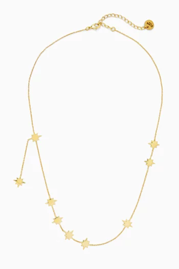 Starburst Chain Necklace in 18kt Gold-plated Metal