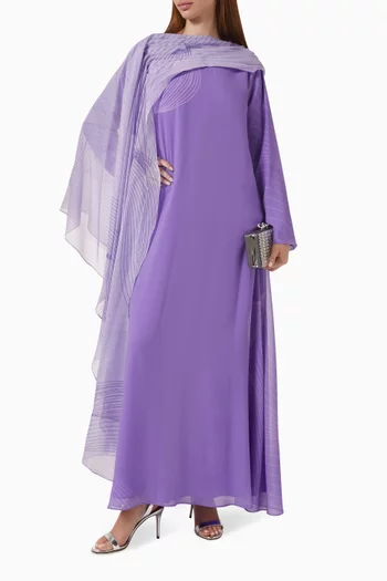 Draped Panel Maxi Dress in Chiffon