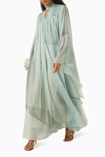 Printed Draped Kaftan in Chiffon