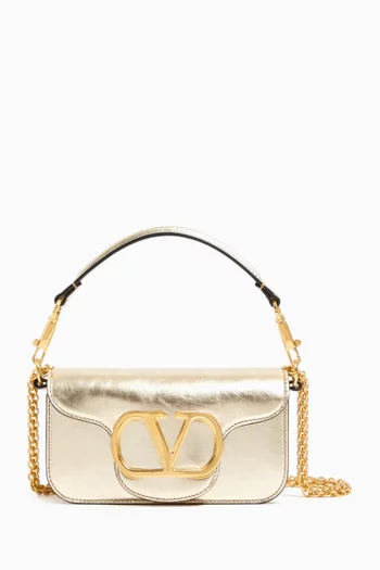 Small Locò Shoulder Bag in Metallic Calfskin