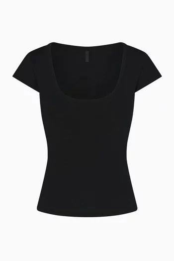 Refined Knit Scoop Neck T-shirt