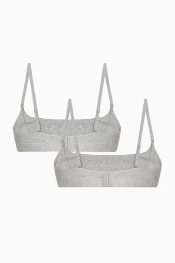 Cotton Jersey Maternity Nursing Scoop Bralette, Set of 2