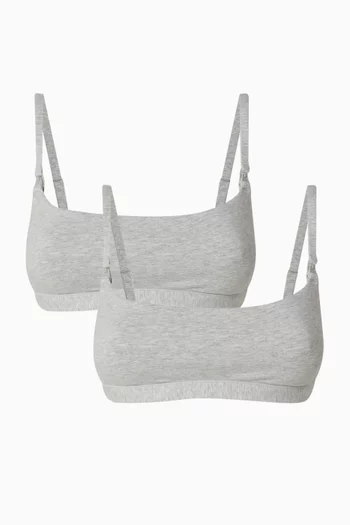 Cotton Jersey Maternity Nursing Scoop Bralette, Set of 2