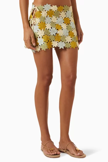 Penny Crochet Mini Skirt in Cotton