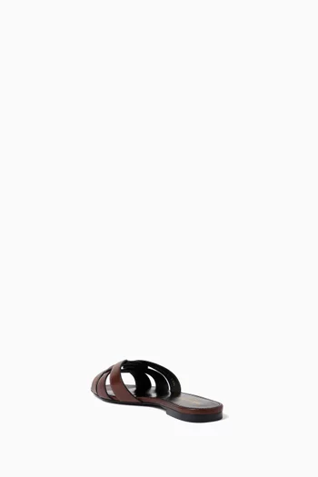 Tribute Flat Sandals in Smooth Leather