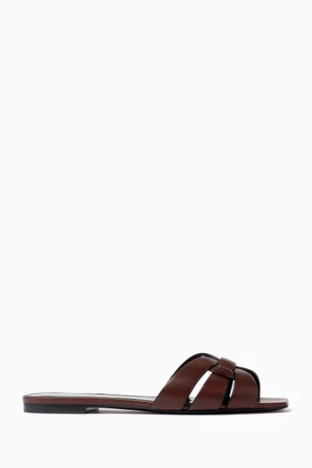 Tribute Flat Sandals in Smooth Leather