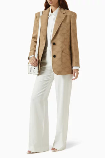Tailored Logo Jacket in Wool-jacquard