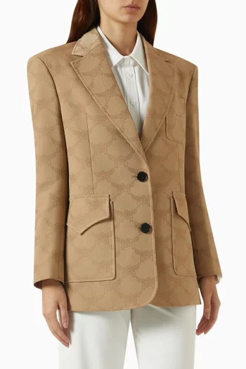 Tailored Logo Jacket in Wool-jacquard