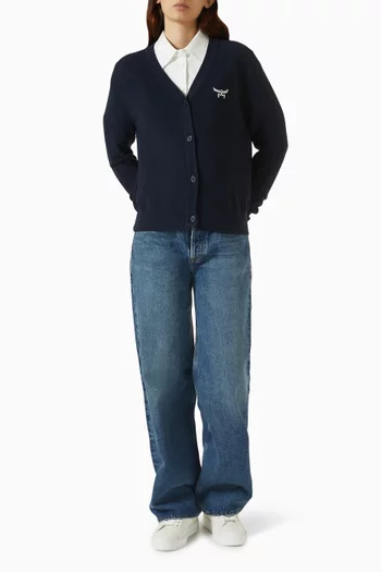 Logo Cardigan in Knit
