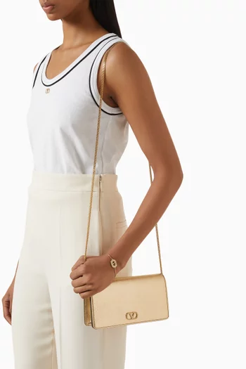 Mini VLogo Signature Jewel Shoulder Bag in Laminated Leather