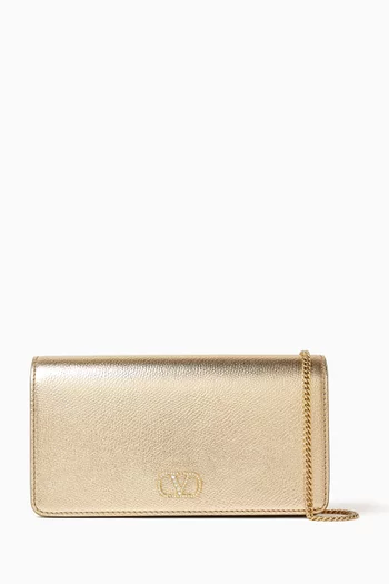 Mini VLogo Signature Jewel Shoulder Bag in Laminated Leather