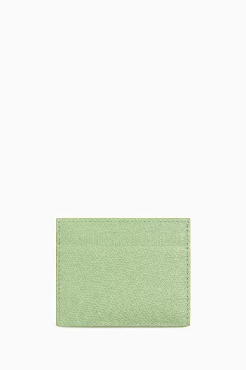 VLogo Cardholder in Grainy Calfskin