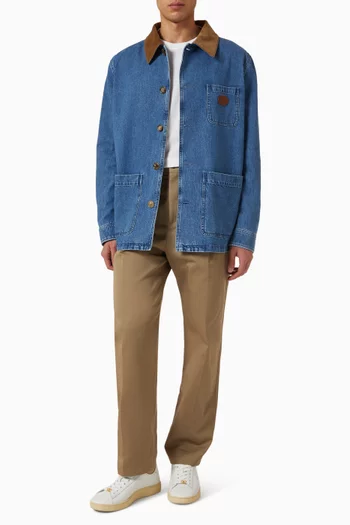 VLOGO Patch Shirt Jacket in Denim