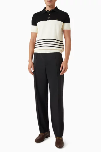 VLOGO Embroidered Pants in Wool-blend